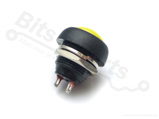 Push button contact round ball 12mm yellow 250V/1A